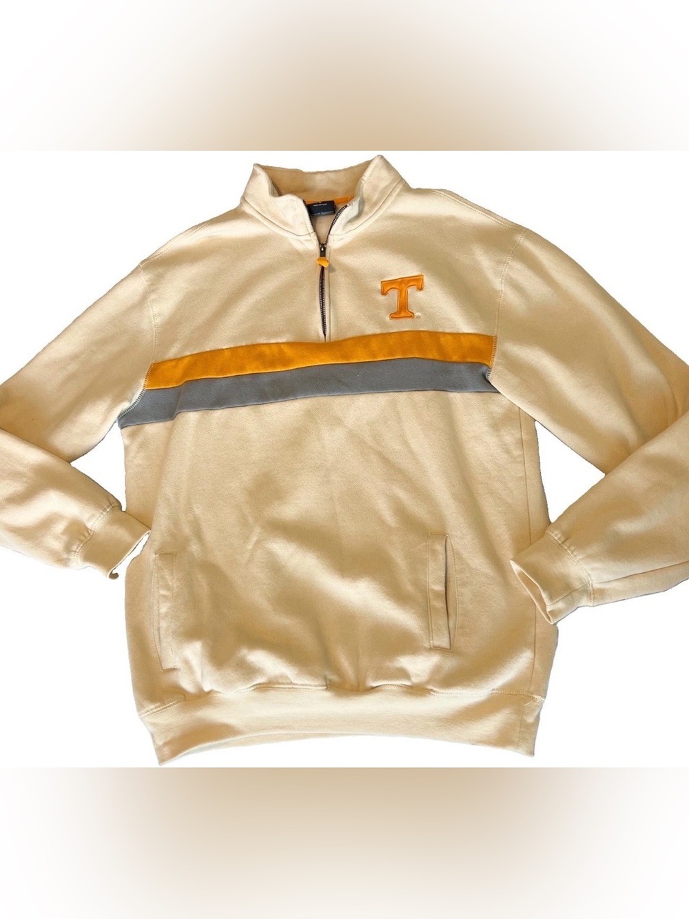 Colosseum Tennessee Volunteers Mens Fleece 1/4 Zip Pullover Jacket Size L Beige